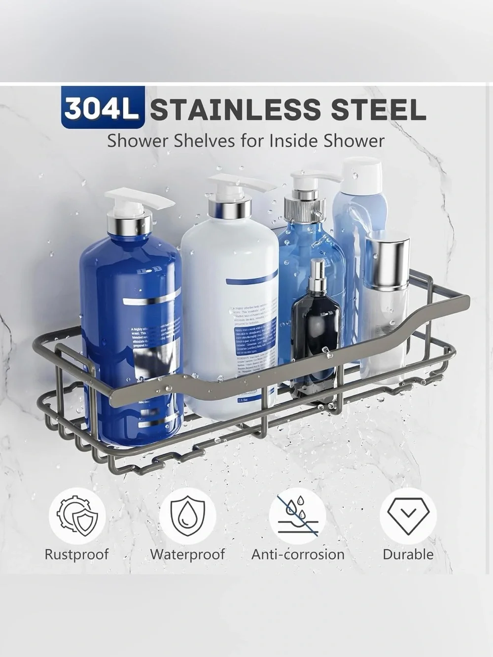 3-Pack Shower Caddy with Soap Holder